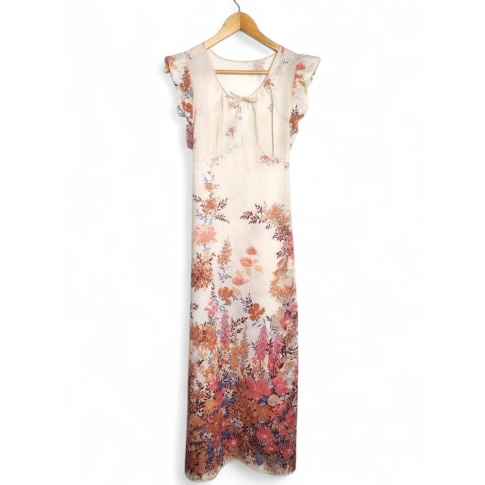 1970s Graziella Floral Nylon Vintage Dress